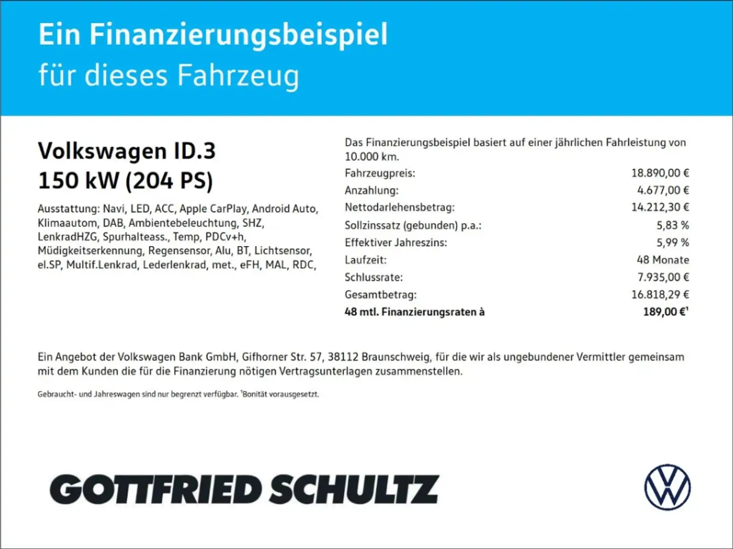 Volkswagen ID.3 Pro 150 kW LED NAVI ACC SHZ PDC LM Gris - 2