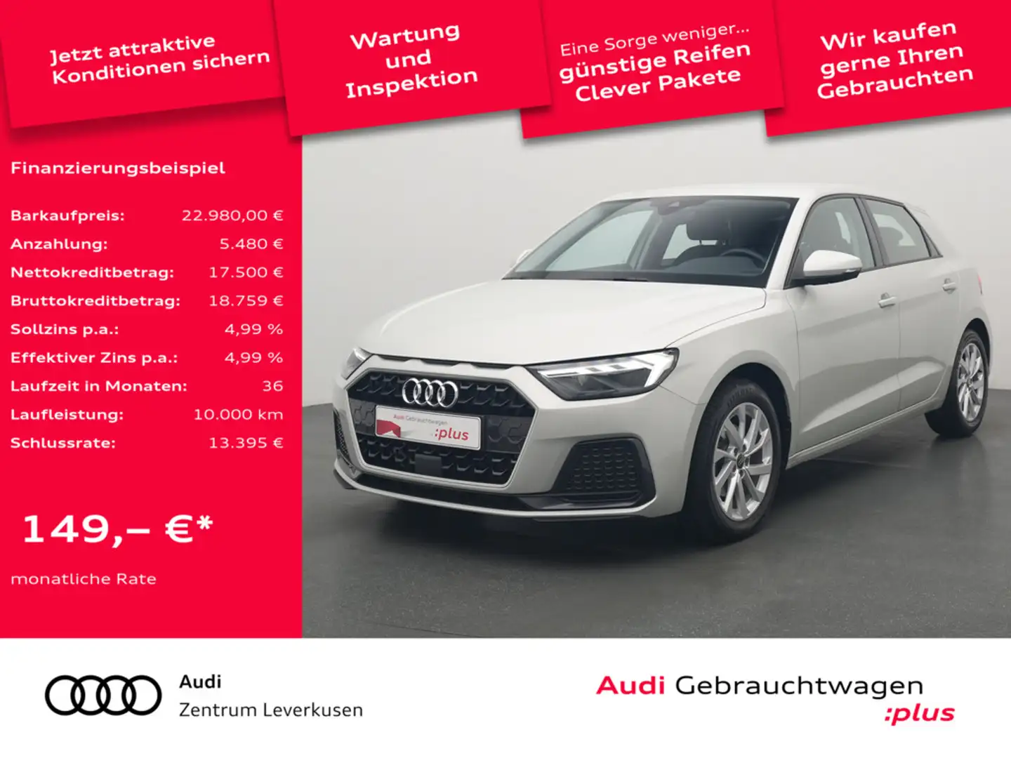 Audi A1 Sportback 30 advanced S tronic SHZ PORT NA Silber - 1