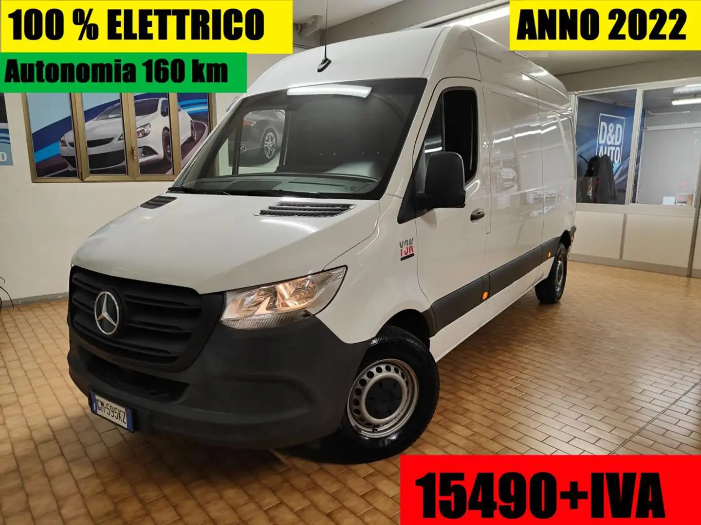 Mercedes-Benz Sprinter 2022 ELETTRICO 55 KW AUTONOMIA REALE 160 KM Bianco - 1