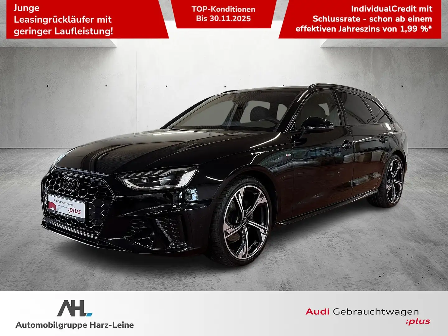 Audi A4 Avant 35 TDI S line S-tronic LED Navi ACC AHK RFK Zwart - 1