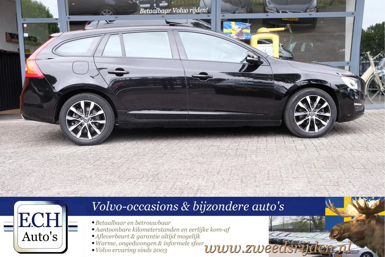 Volvo V60 1.5 T2 190 pk Aut. Polar+ Dynamic, Schuifdak, Leer Zwart - 2
