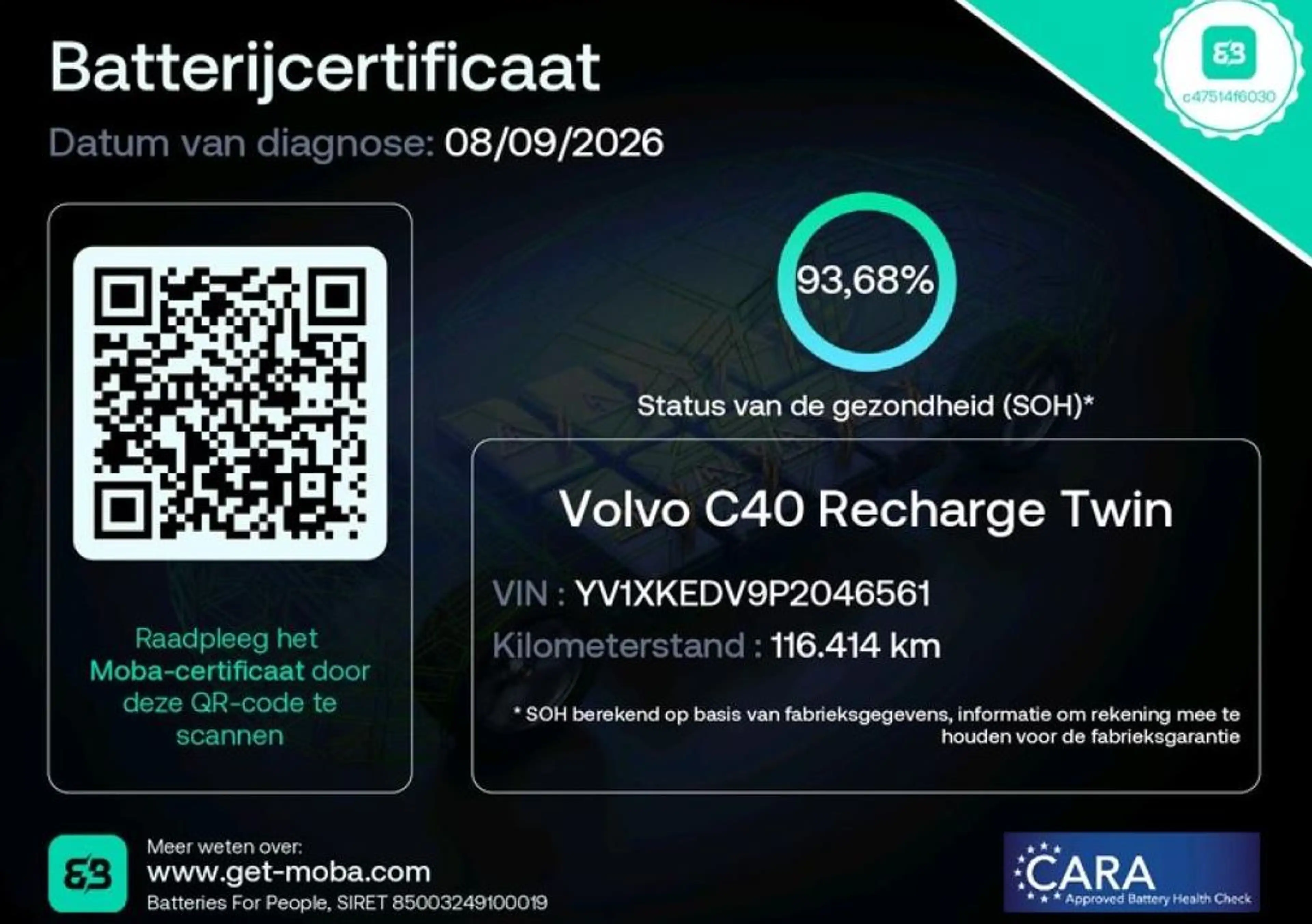 Volvo C40 Recharge Twin 78 kWh / 300KW SOH.94% / NL-Auto / U — photo 3