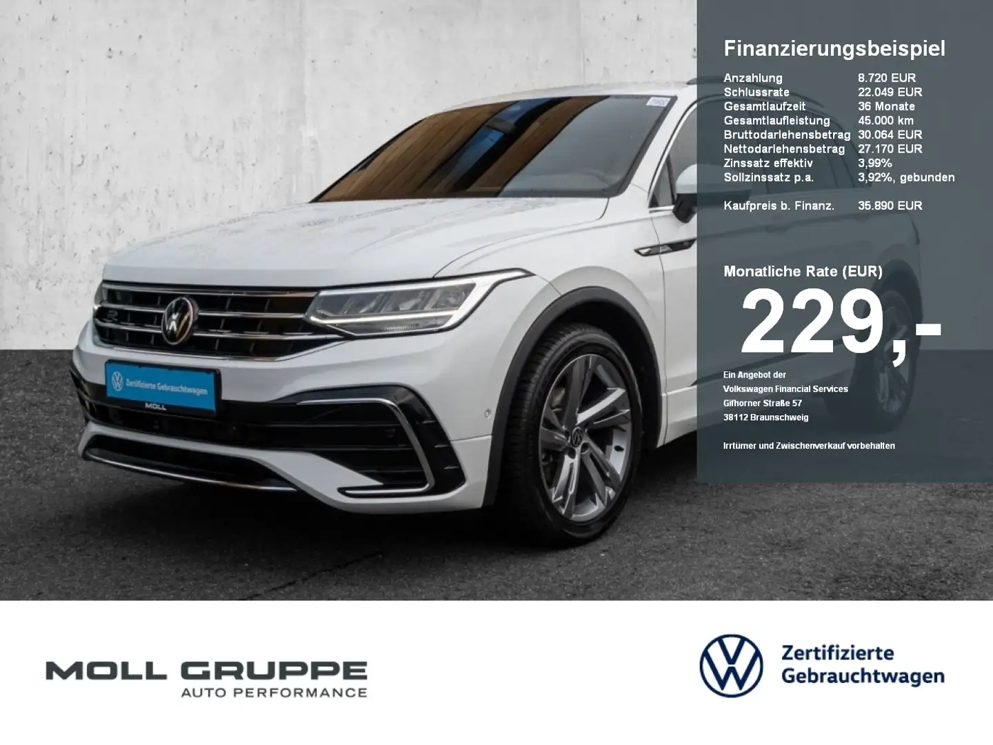Volkswagen Tiguan 2.0 TDI DSG R-Line Weiß - 1