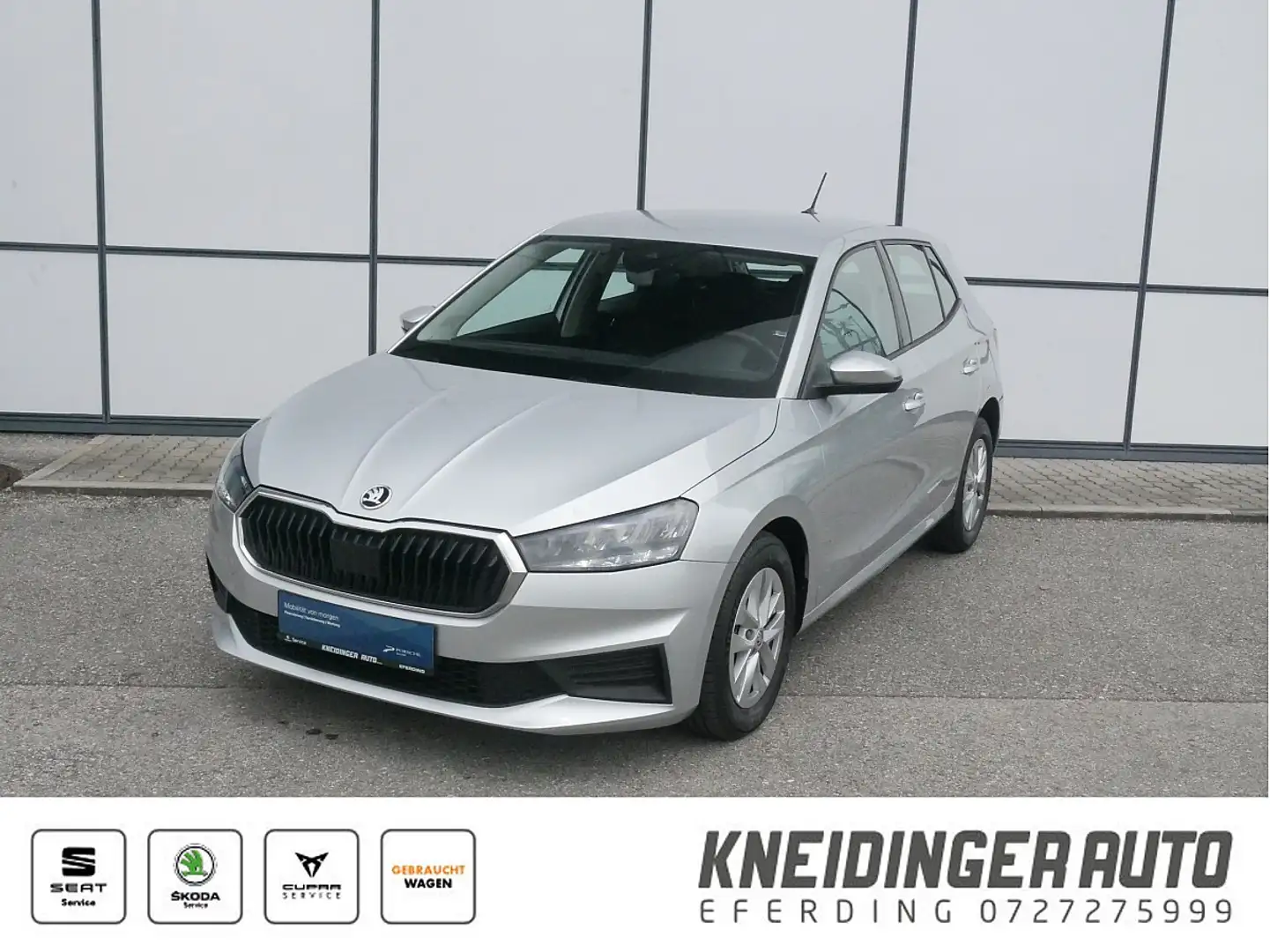 Skoda Fabia Ambition 1,0 TSI, Smart Link, PDC vo/hi. Klimaa... Silber - 1