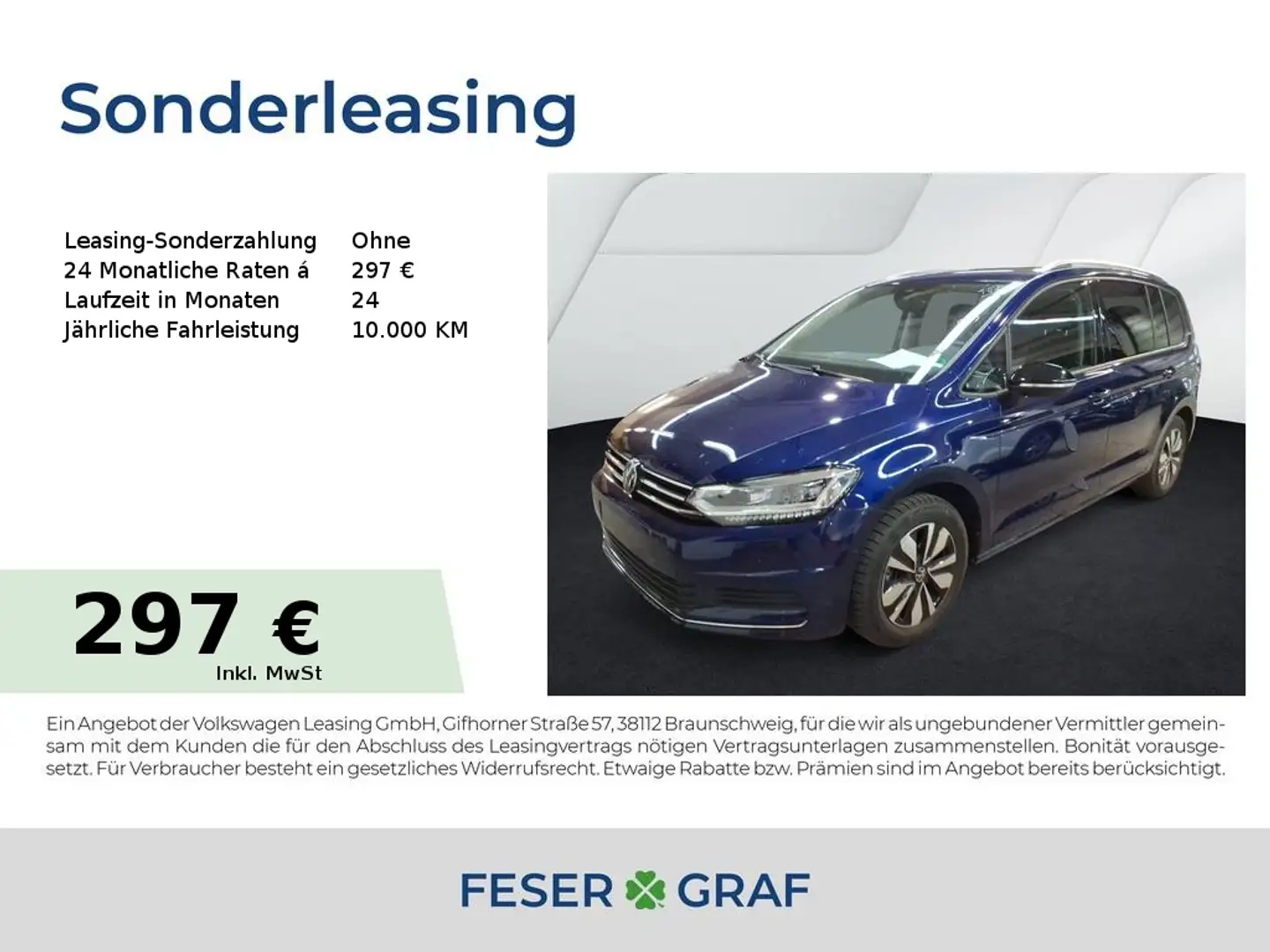 Volkswagen Touran GOAL 1.5TSI 110kW DSG AHK 7-Sitze LED Blau - 1