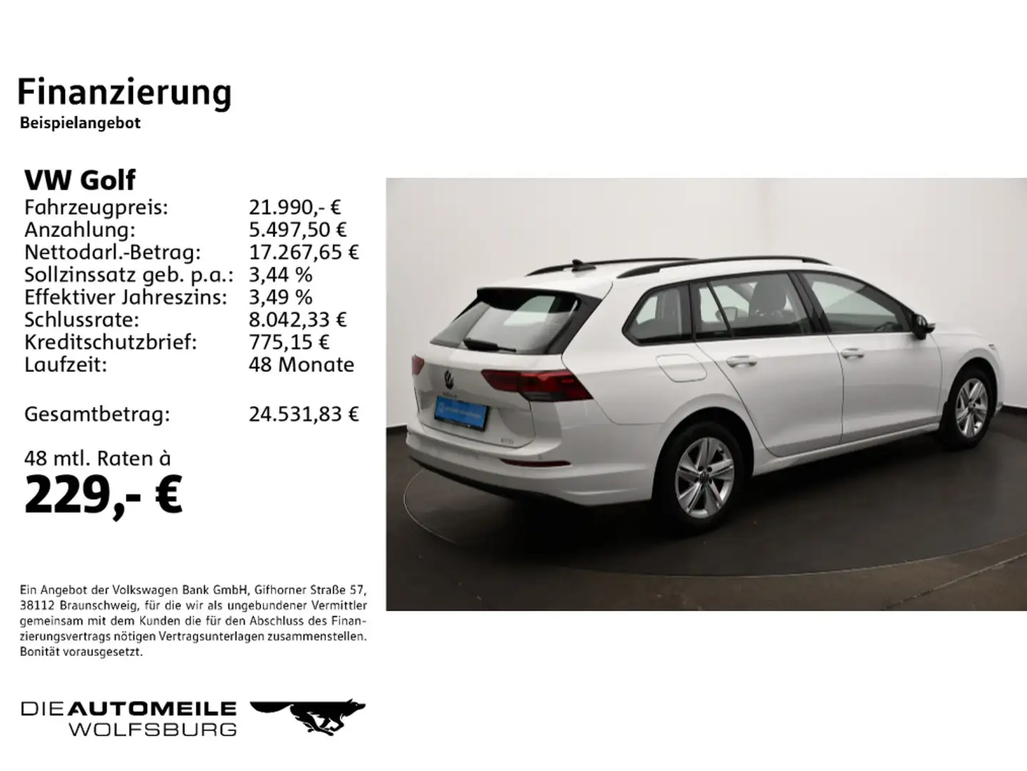 Volkswagen Golf 8 Variant 1.5eTSI DSG Life SHZ/LED/PDC Weiß - 2
