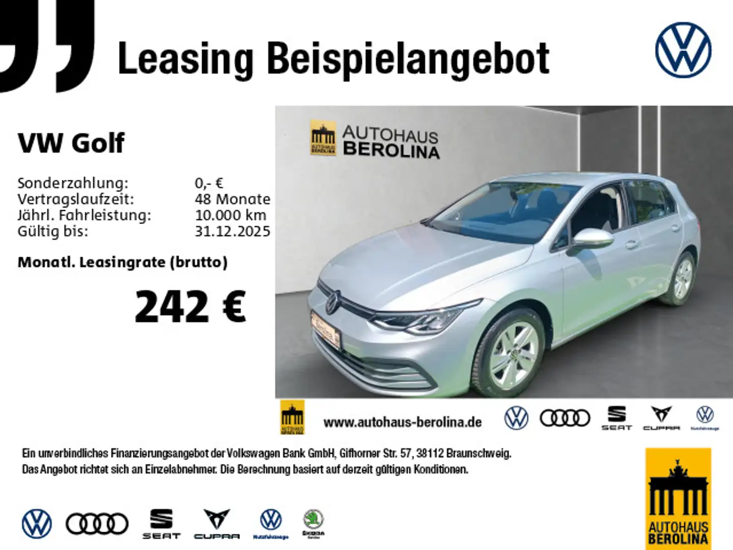 Volkswagen Golf VIII 1.0 eTSI Life DSG *ACC*NAV*PDC*SHZ* Zilver - 1