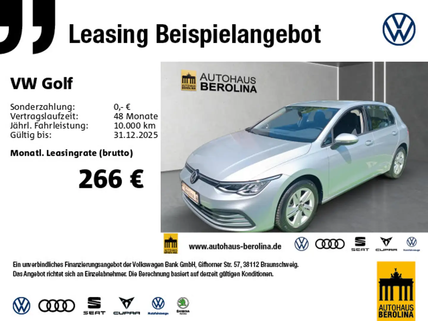 Volkswagen Golf VIII 1.0 eTSI Life DSG *ACC*NAV*PDC*SHZ* Silber - 1