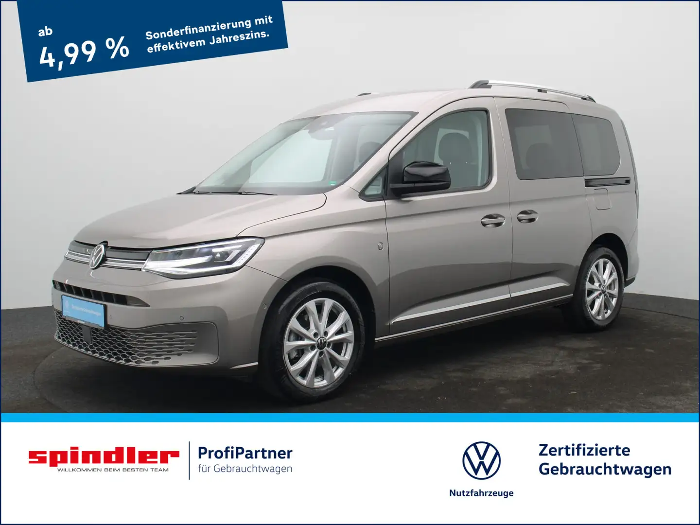 Volkswagen Caddy Kombi Style 2.0 TDI DSG/LED, ACC, Navi,RFK Beige - 1