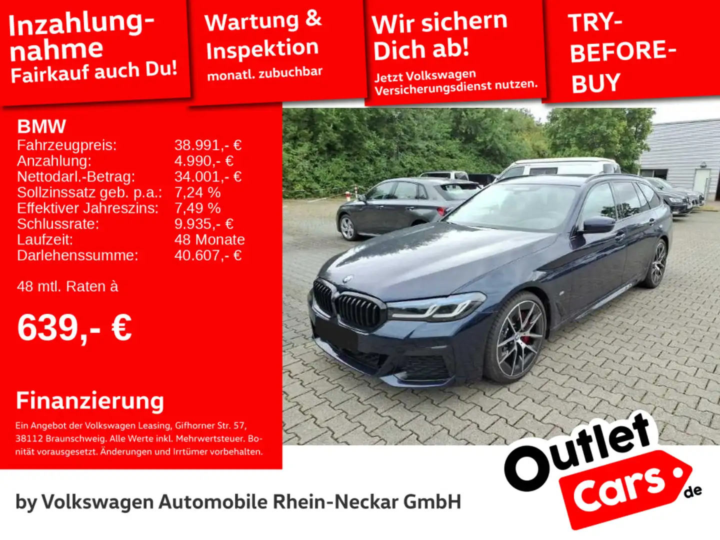 BMW 520 iTouring M-Paket-Sport Edition Head up  LED Blauw - 1
