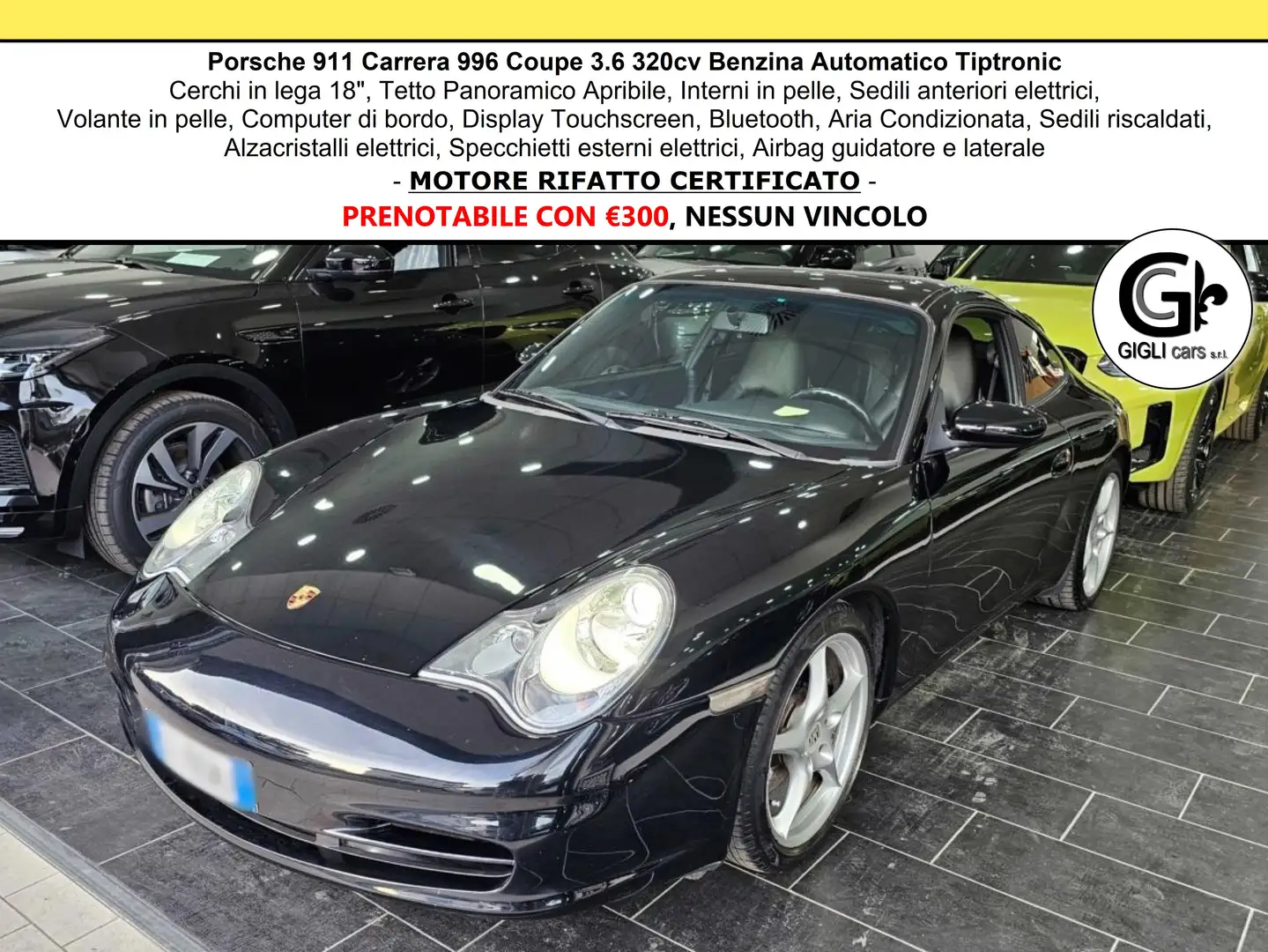 Porsche 911 Carrera 996 Tetto Touchscreen C.Lega18" Int.Pelle Černá - 1