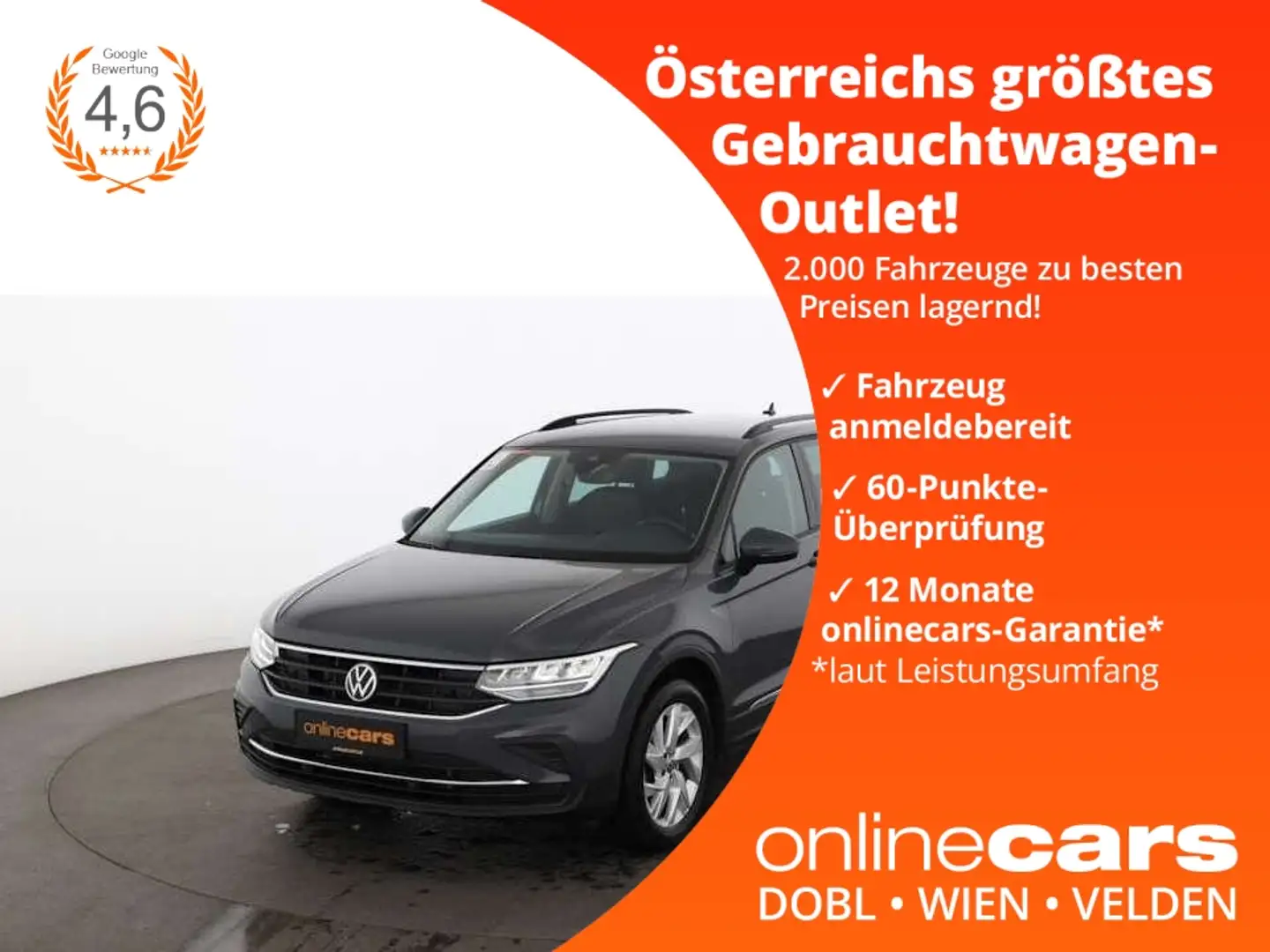 Volkswagen Tiguan 2.0 TDI 4Motion Life Aut LED AHK RADAR NAV Grau - 1