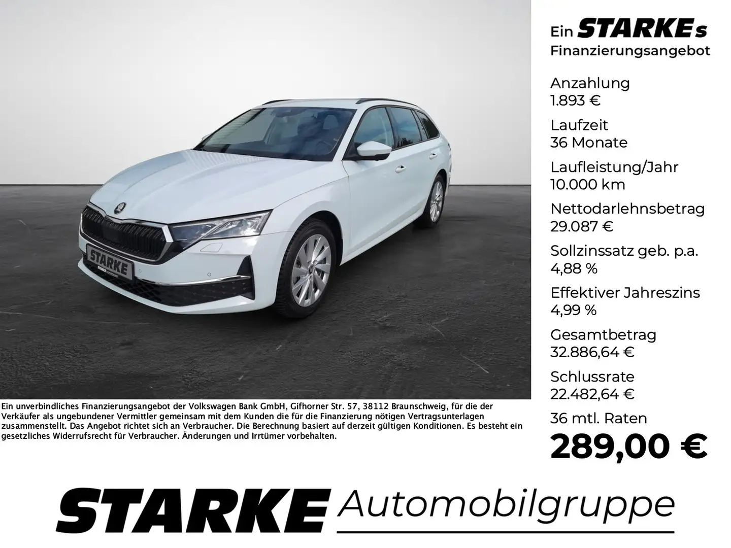 Skoda Octavia Combi 1.5 TSI DSG 110 kW Selection Weiß - 1