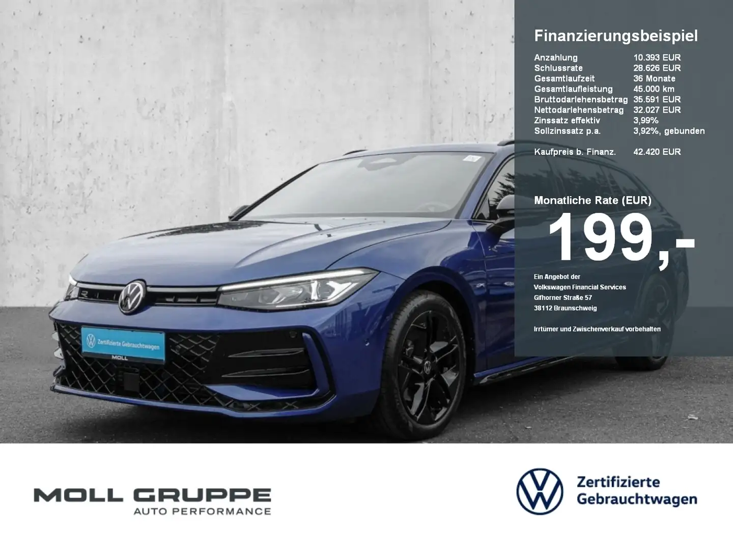 Volkswagen Passat R-Line 2.0 l TDI 7-Gang-Doppelkupplungsgetriebe Blau - 1