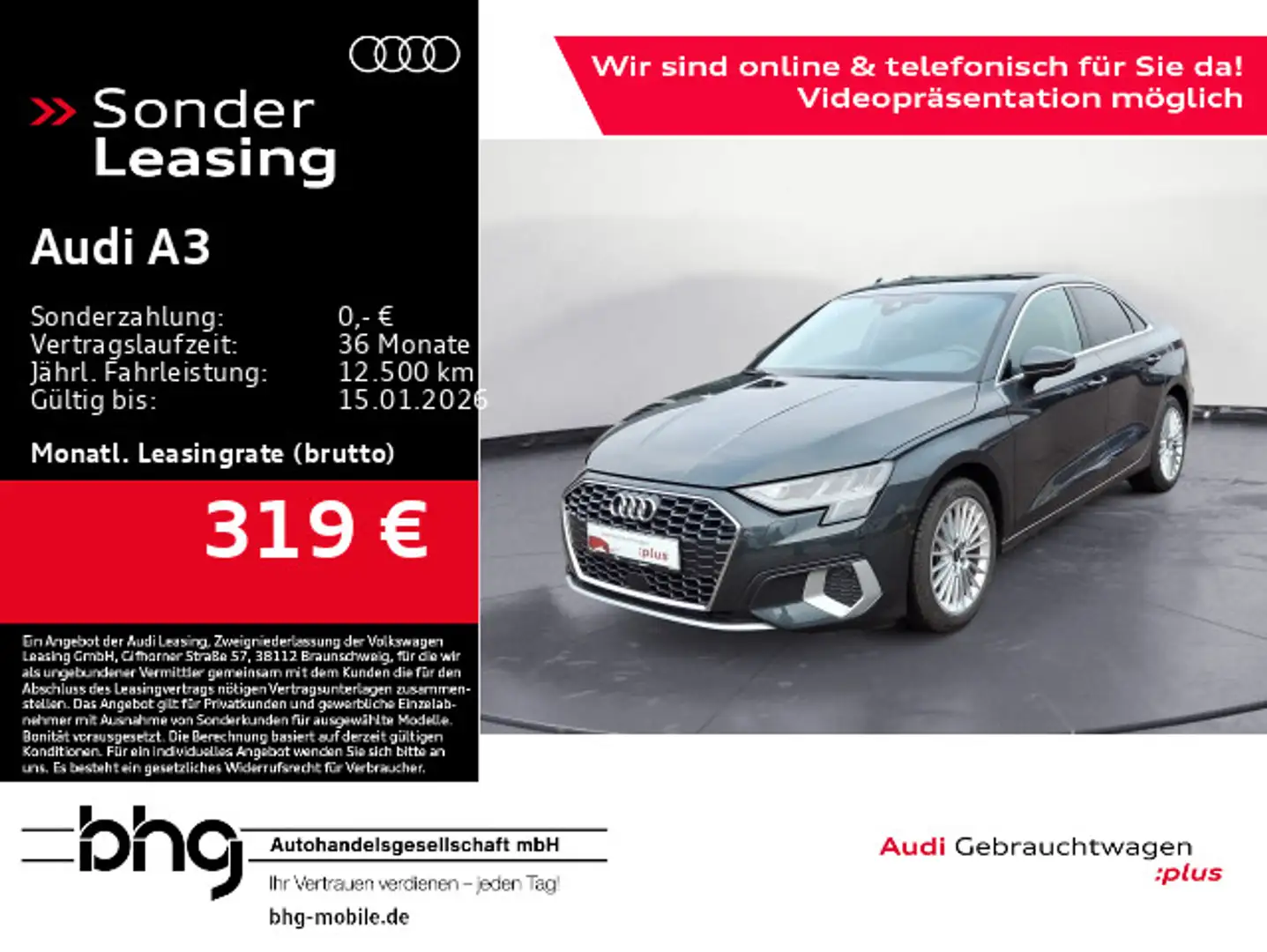 Audi A3 35 TFSI Limousine S tronic advanced Grau - 1