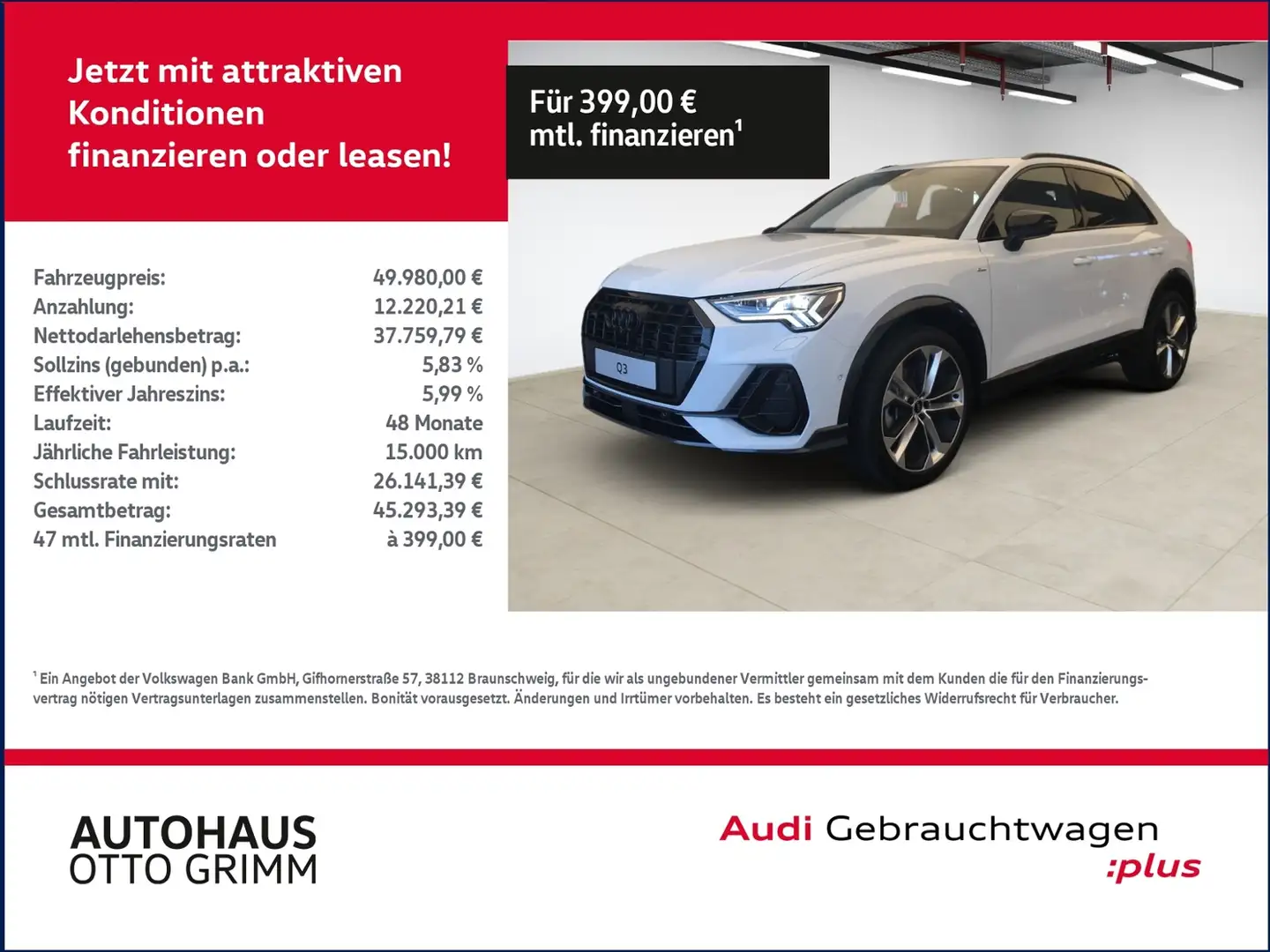 Audi Q3 40 TFSI quattro S line KLIMA NAVI LEDER ALU Weiß - 1