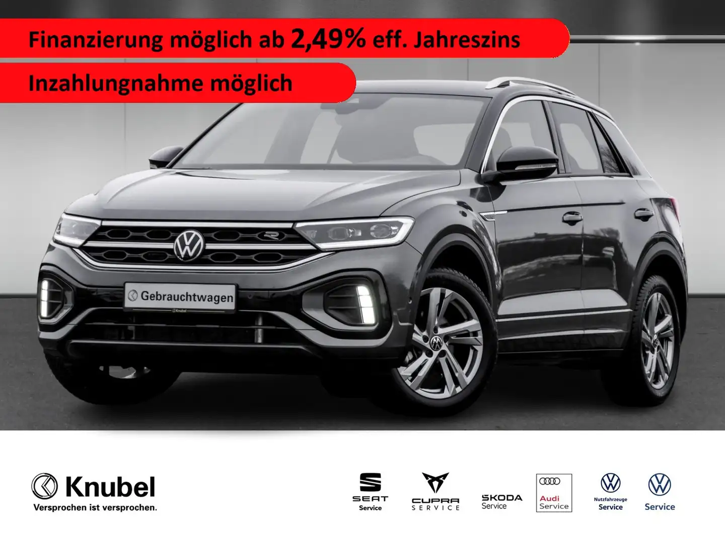 Volkswagen T-Roc R-Line 1.5 TSI DSG LED+ Navi AHK ACC Massage RK... Grau - 1