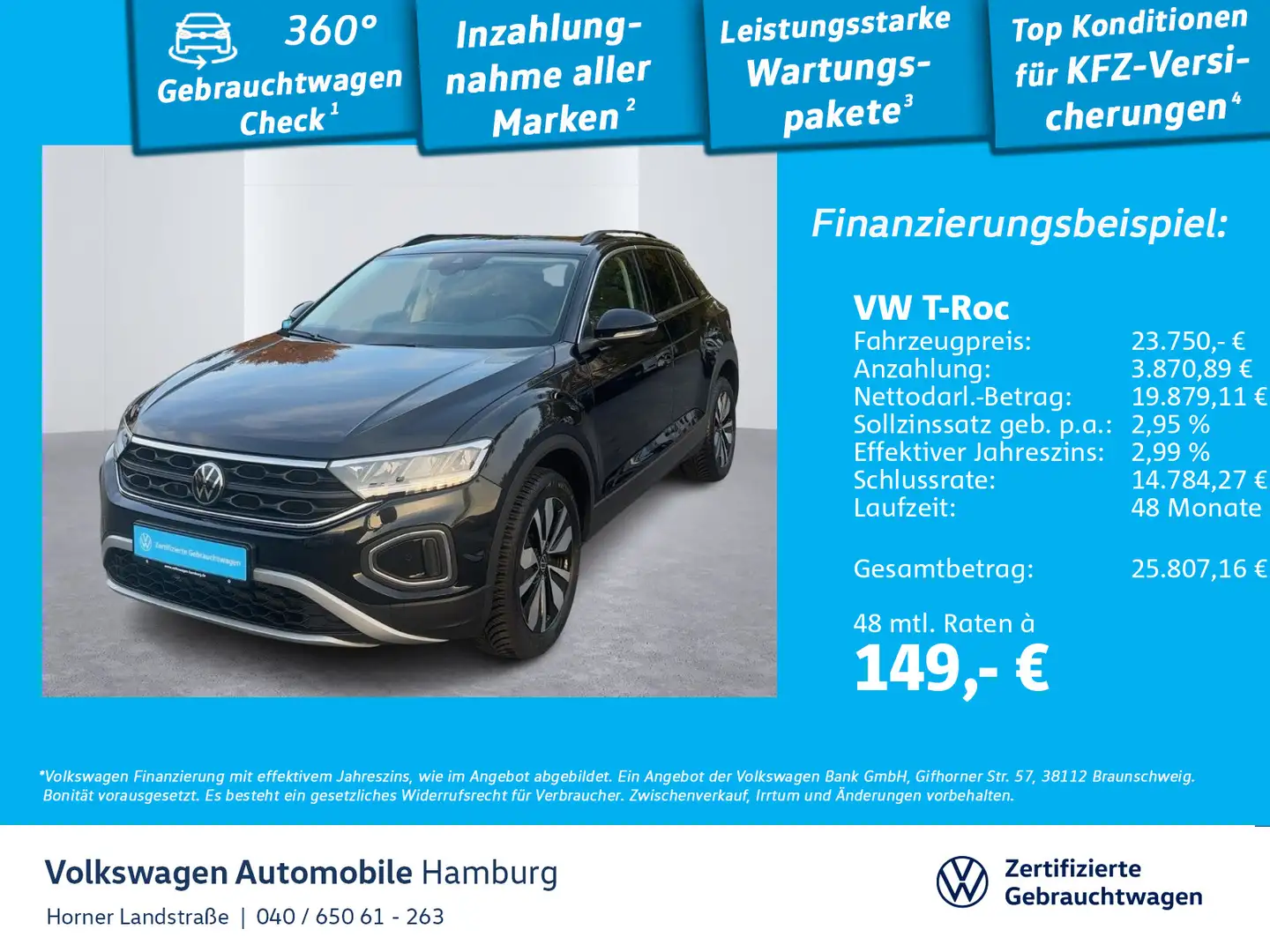 Volkswagen T-Roc Goal 1.0 TSI Sitzheizung Einparkhilfe LED Negro - 1