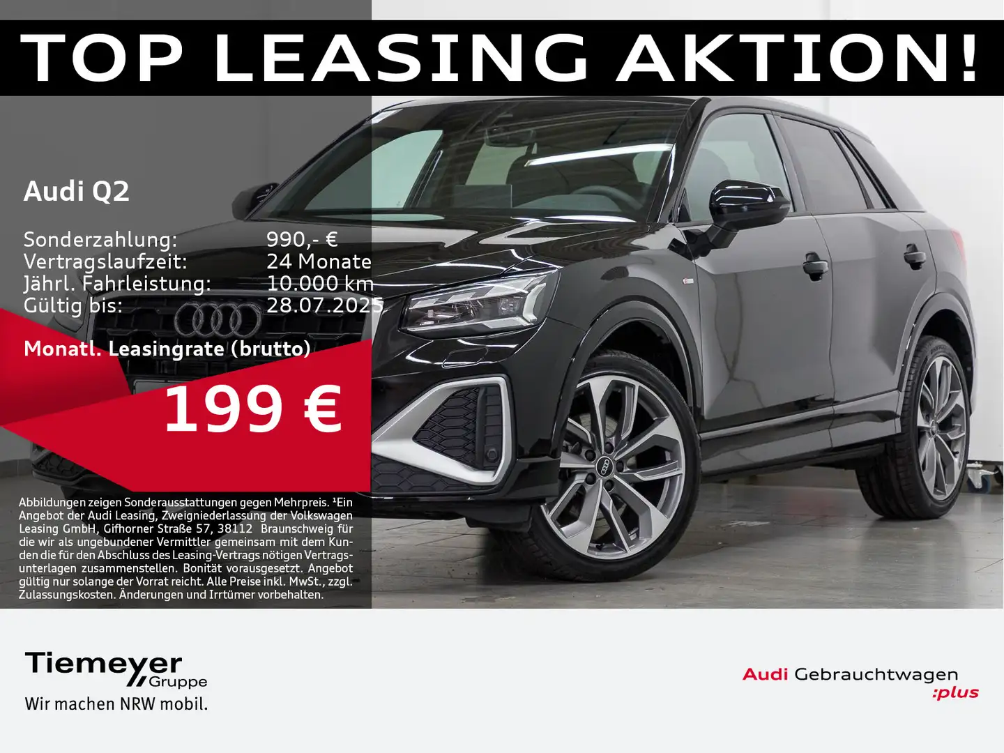 Audi Q2 30 TFSI 2x S LINE LM19 MATRIX AHK PRIVACY Schwarz - 1