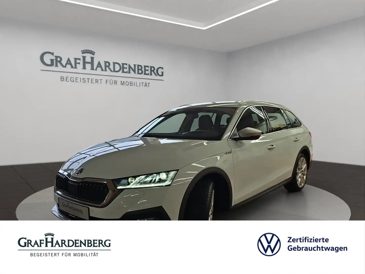 Skoda Octavia Combi Scout 4x4 TDI DSG Navi AHK LED ACC Weiß - 1