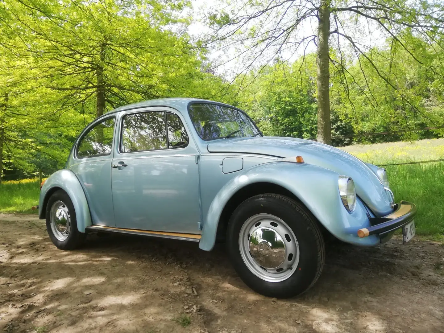 Oldtimer Volkswagen Kever 1974 jeans blauw metallic - 2