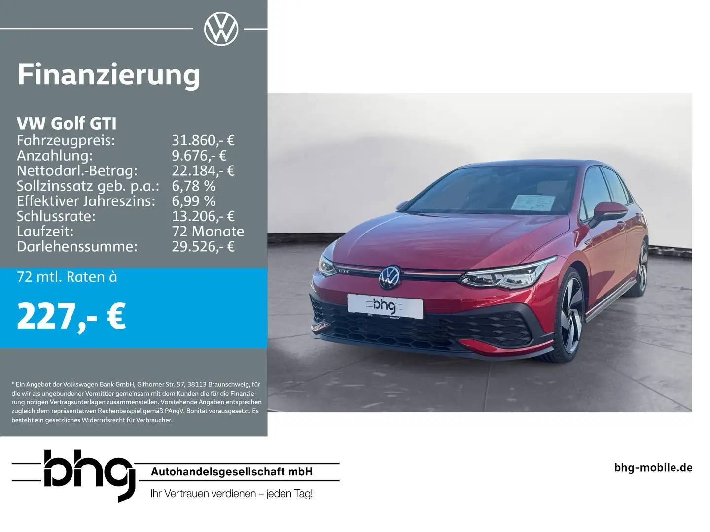Volkswagen Golf GTI Clubsport 2.0 TSI DSG CARPLAY SHZ PDC A Rot - 1