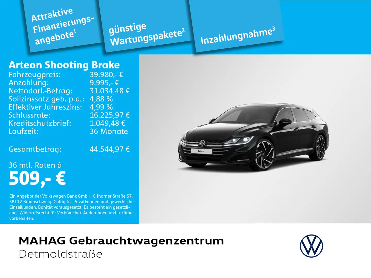 Volkswagen Arteon 2.0 TSI R-Line AHK Leder Q Schwarz - 1