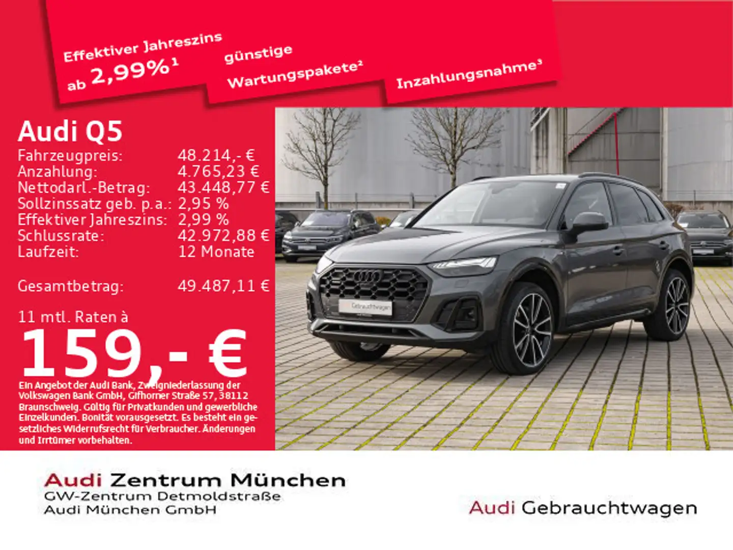 Audi Q5 40 TDI qu. S tronic S line competition UPE:75 Grau - 1