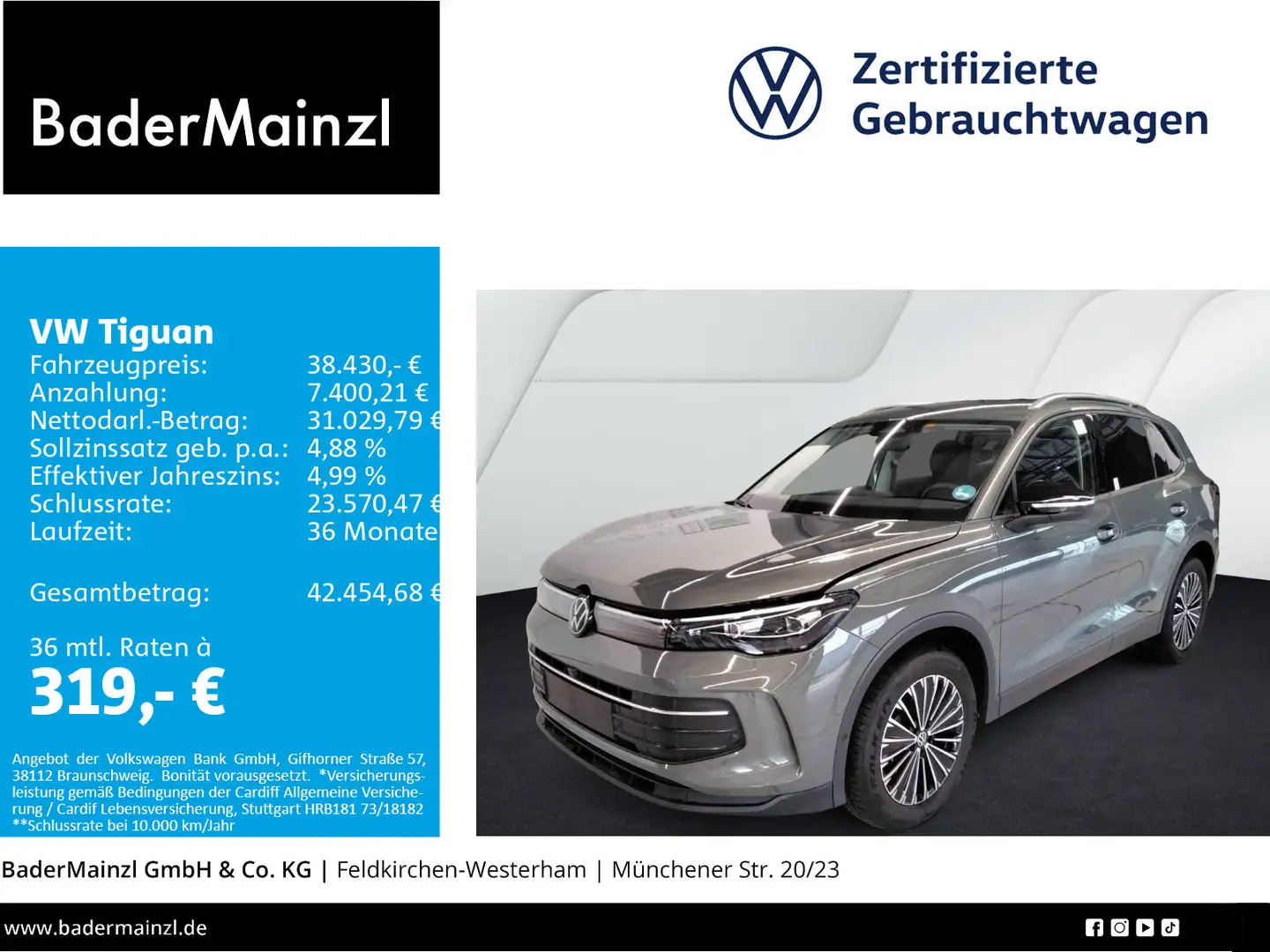 Volkswagen Tiguan 2.0 TDI DSG Goal AHK 360° Navi SHZ LED+ Vert - 1