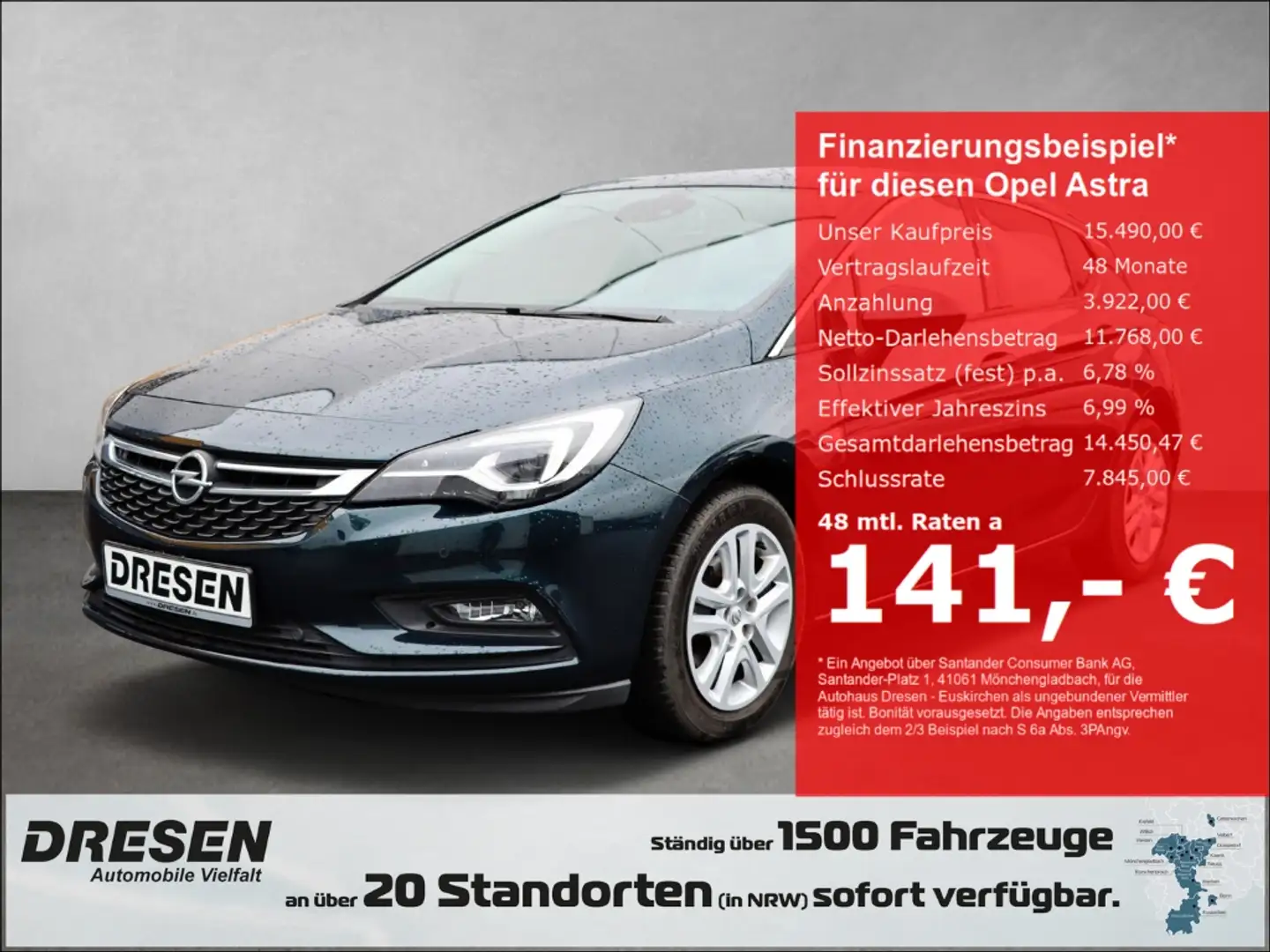 Opel Astra K 1.4 Turbo 5-Trg. INNOVATION Navi*Leder*LED Groen - 1