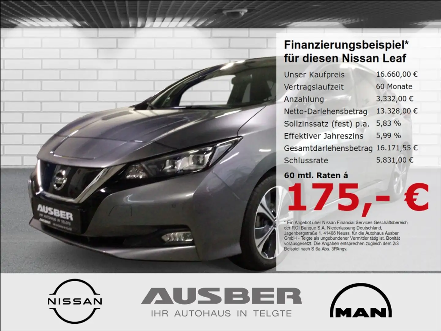 Nissan Leaf N-Connecta 40 kWh Winterpaket Grau - 1