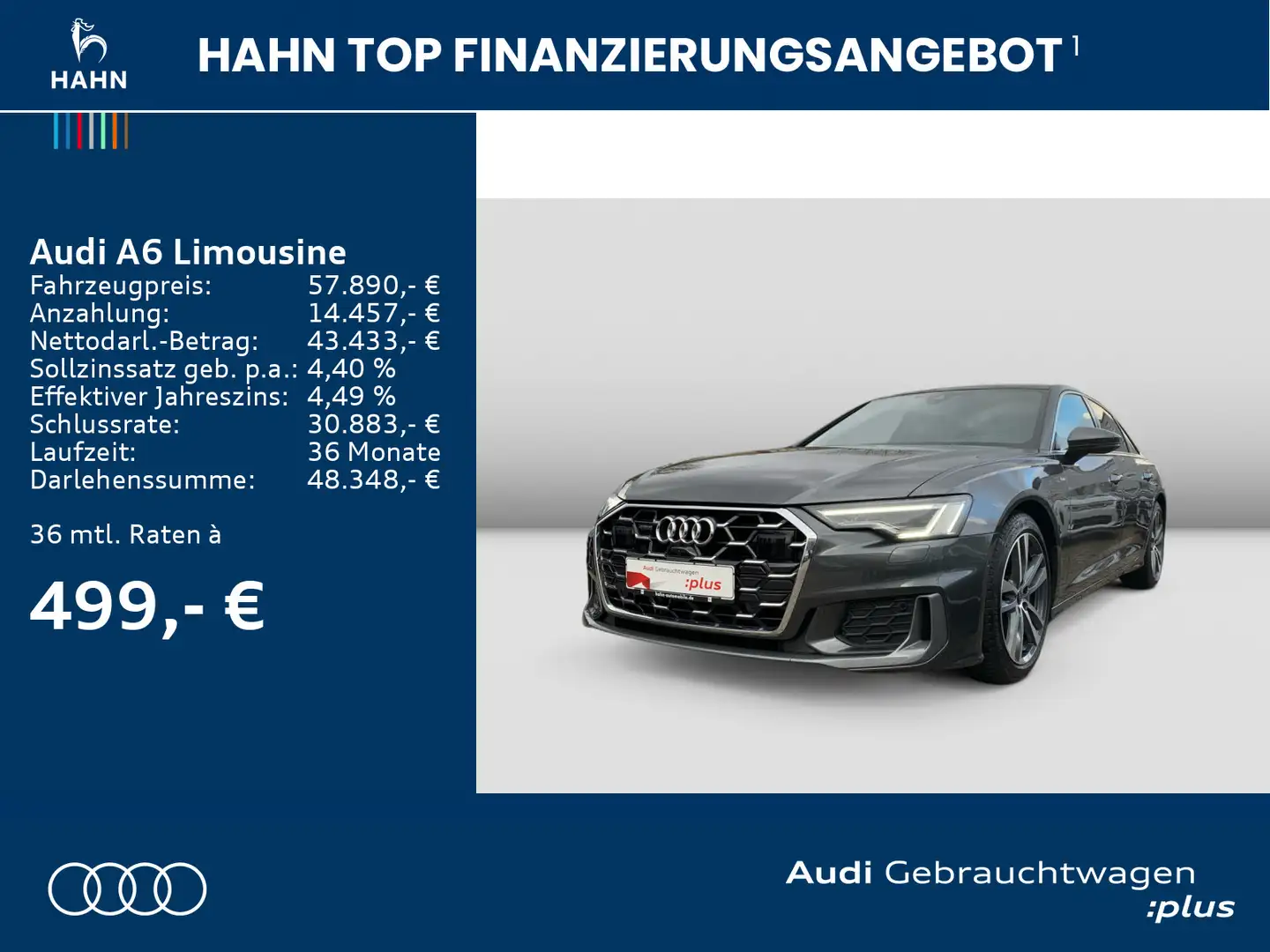 Audi A6 50 TDI quattro tiptr S line HUD Pan Grau - 2