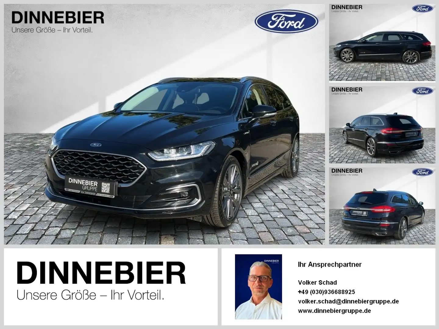 Ford Mondeo Hybrid Vignale ACC FLA Pano elSitz Schwarz - 1