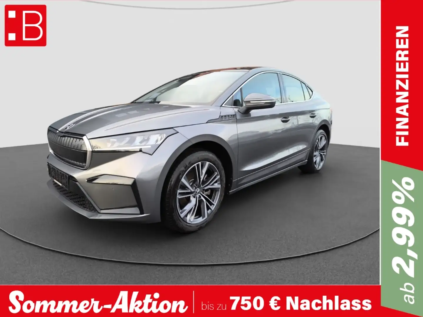 Skoda Enyaq Coupe 85 AHK NAVI PANO RFK PDC LED Grau - 1