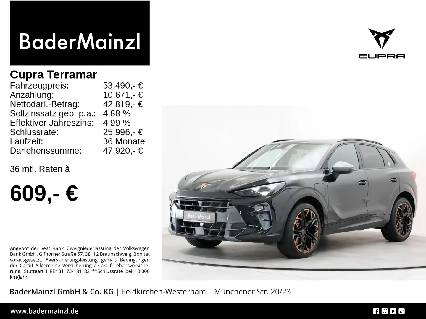CUPRA Terramar 1.5 e-HYBRID 200 kW (272 PS) 6-Gang-DSG Schwarz - 1