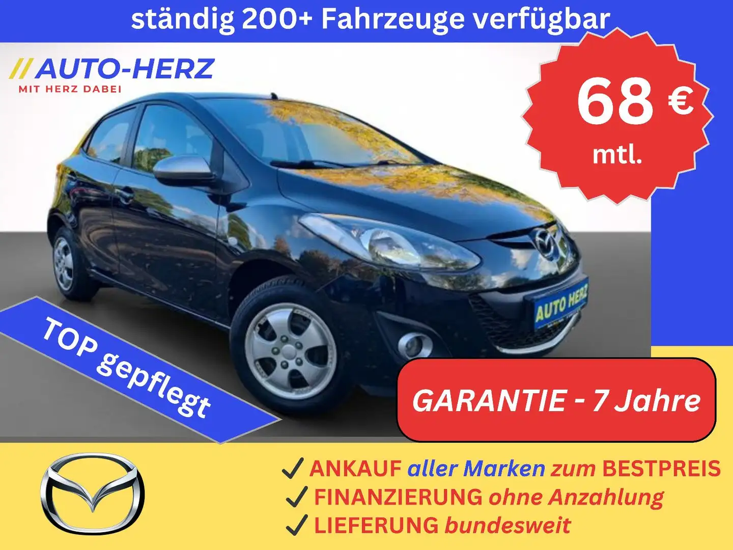 Mazda 2 Lim. 1.3 Sendo 5-Trg*Klima+PDC+Navi+Sitzheizg* Noir - 1