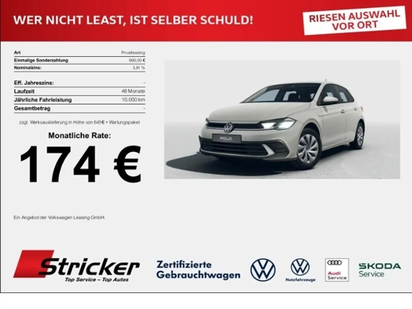 Volkswagen Polo Life 1.0 80 PS LED 174,- mtl. App-Con. Klima PDC Grau - 1