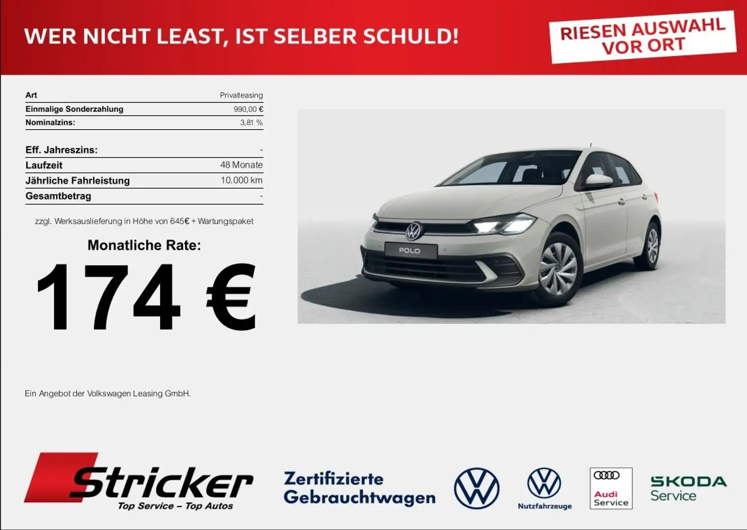 Volkswagen Polo Life 1.0 80 PS LED 174,- mtl. App-Con. Klima PDC Grau - 2