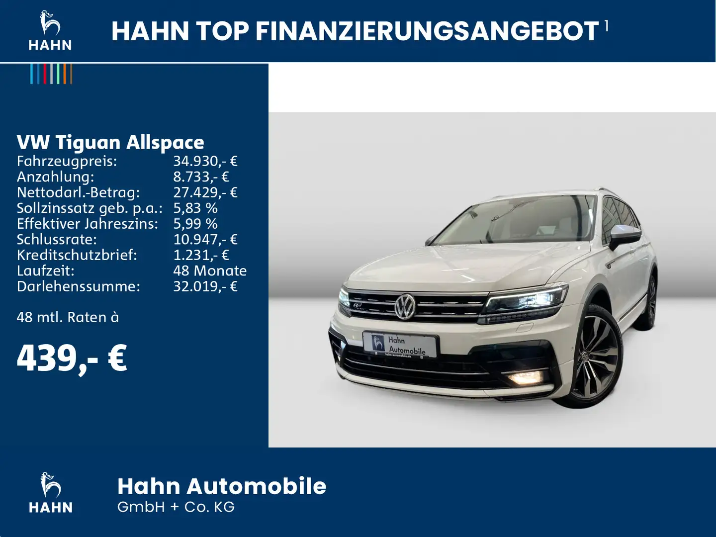 Volkswagen Tiguan Allspace 2.0TSI 4M DSG R-Line AHK 7-Sitze Wit - 2