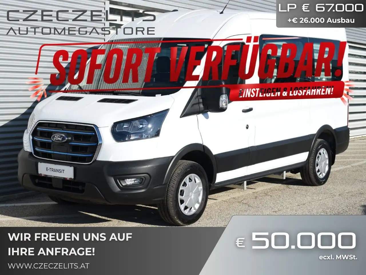 Ford E-Transit Kasten 67kWh/135kW L2H2 350 Trend ON4...