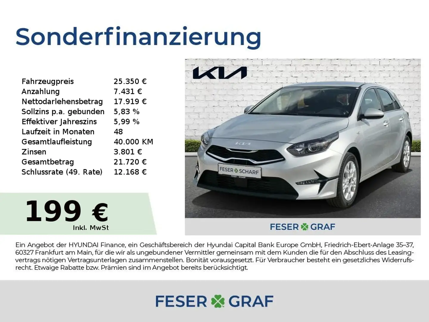 Kia Ceed / cee'd 1.5T DCT7 VISION KOMFORT+ NAVI Silber - 1