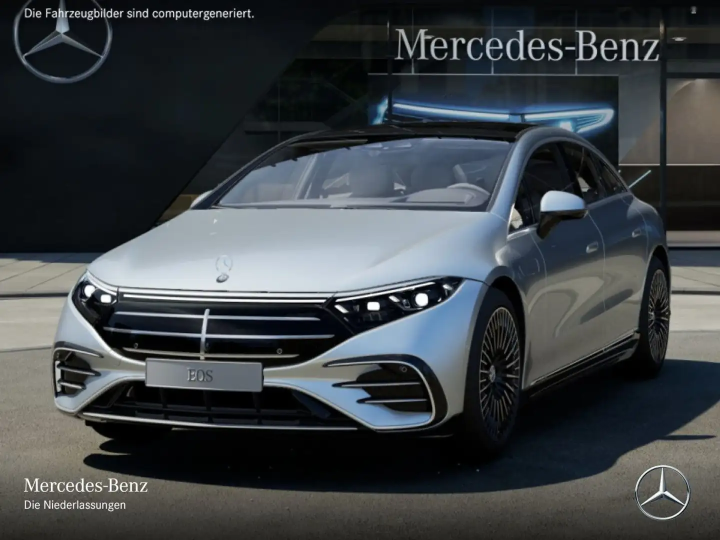 Mercedes-Benz EQS 450 AMG Fahrass Pano Burmester Distr. HUD PTS Blau - 2