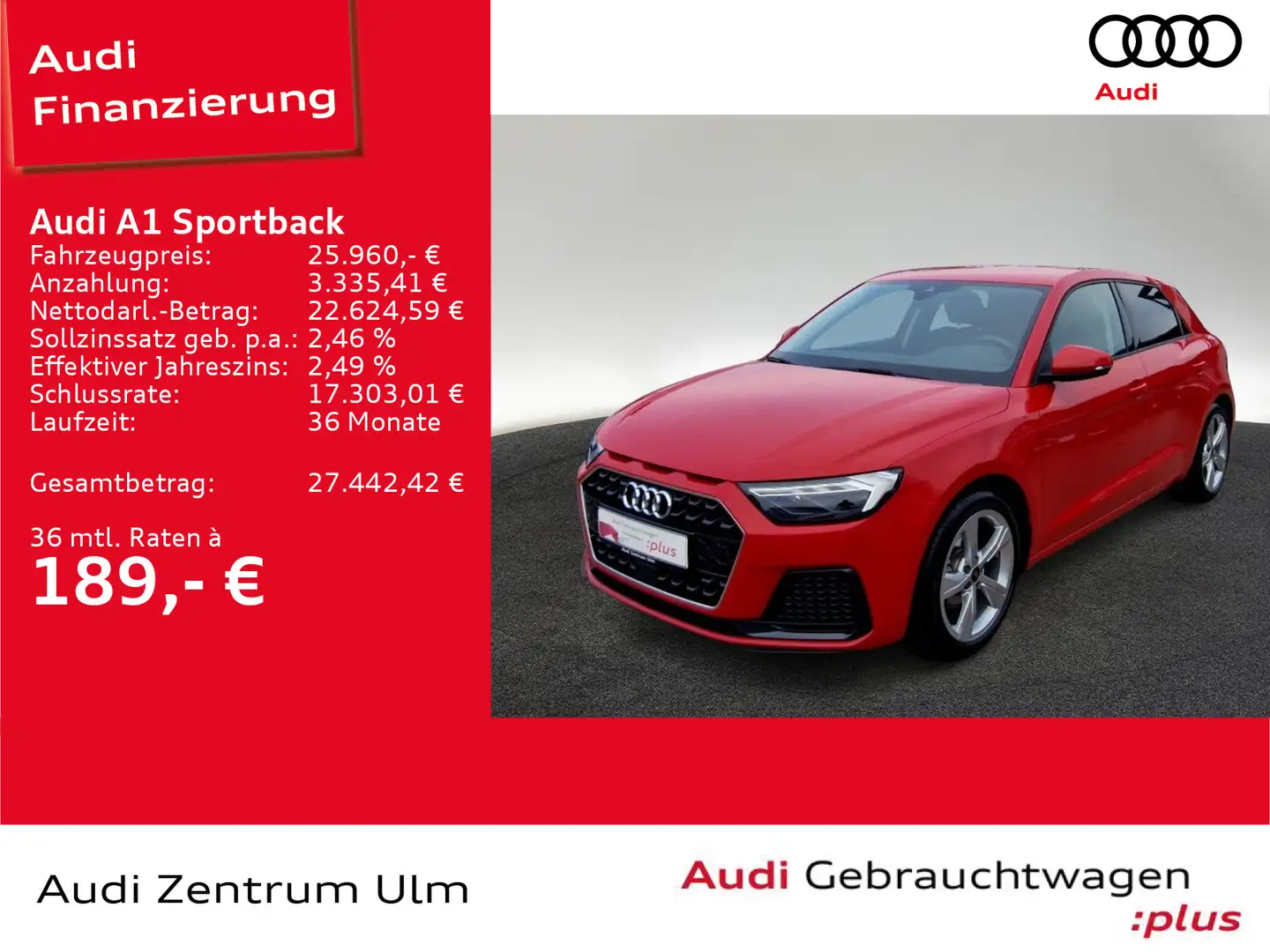 Audi A1 advanced 30 TFSI 17 LED KEYL 5J.GAR Rot - 1