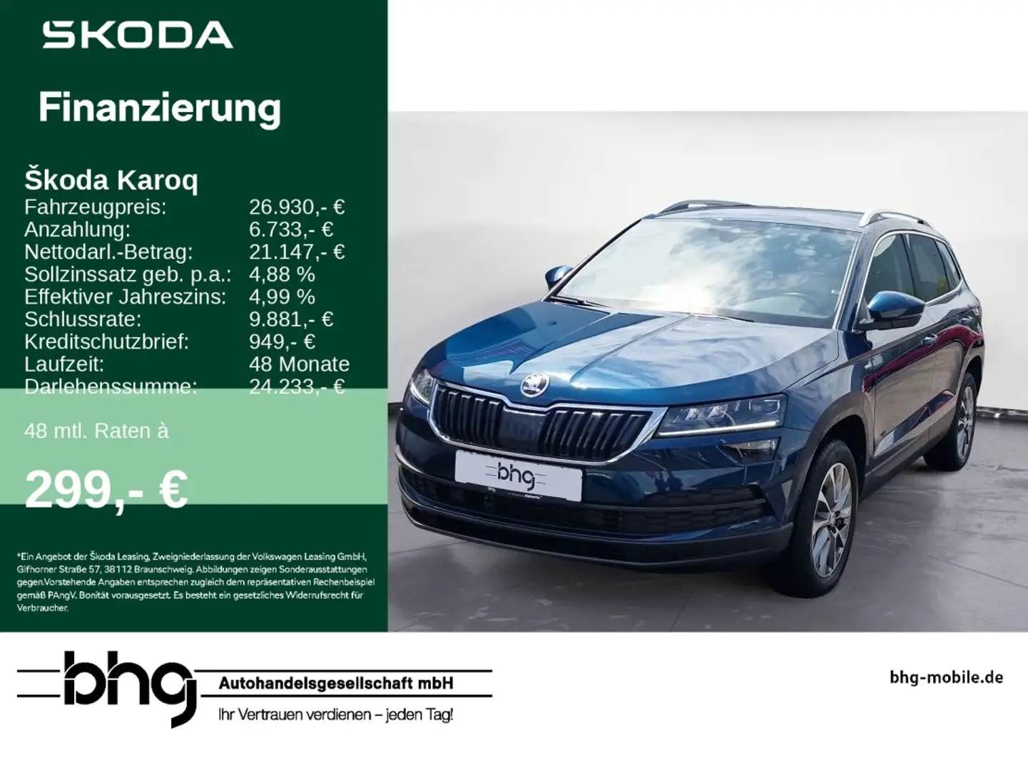 Skoda Karoq 1.5 TSI ACT DSG Clever Blau - 1