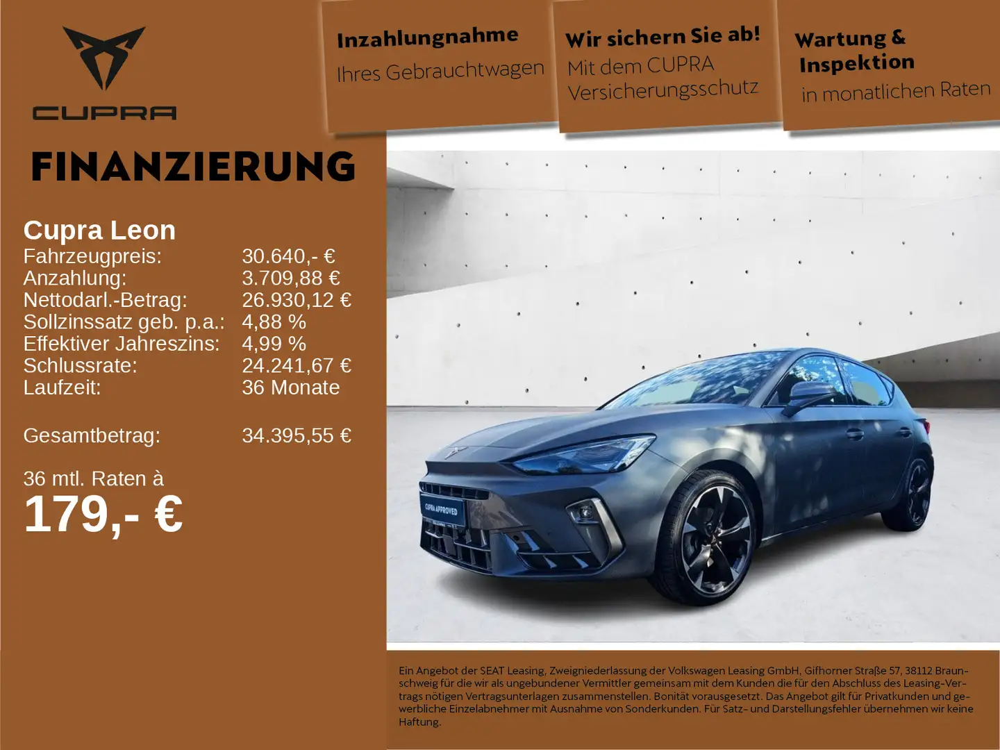 CUPRA Leon 2.0 TDI DSG MATT ACC LED KEYL NAVI PANO RFK Gris - 1