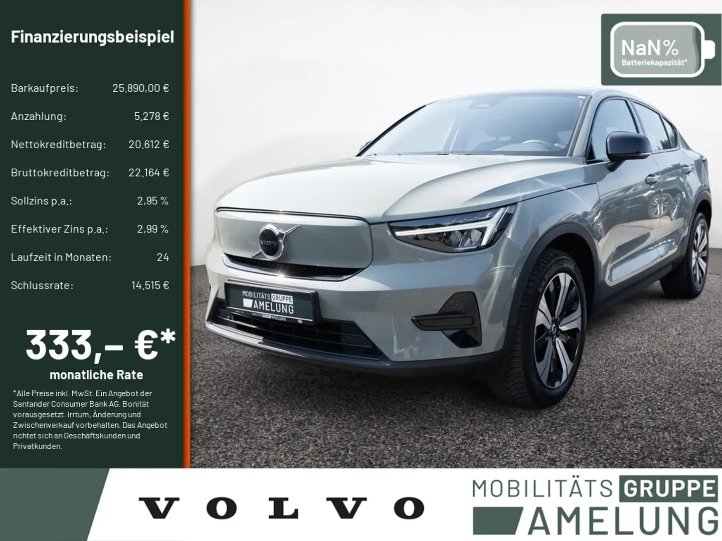 Volvo C40 Core Recharge Pure Electric 2WD LED PANO Grün - 1