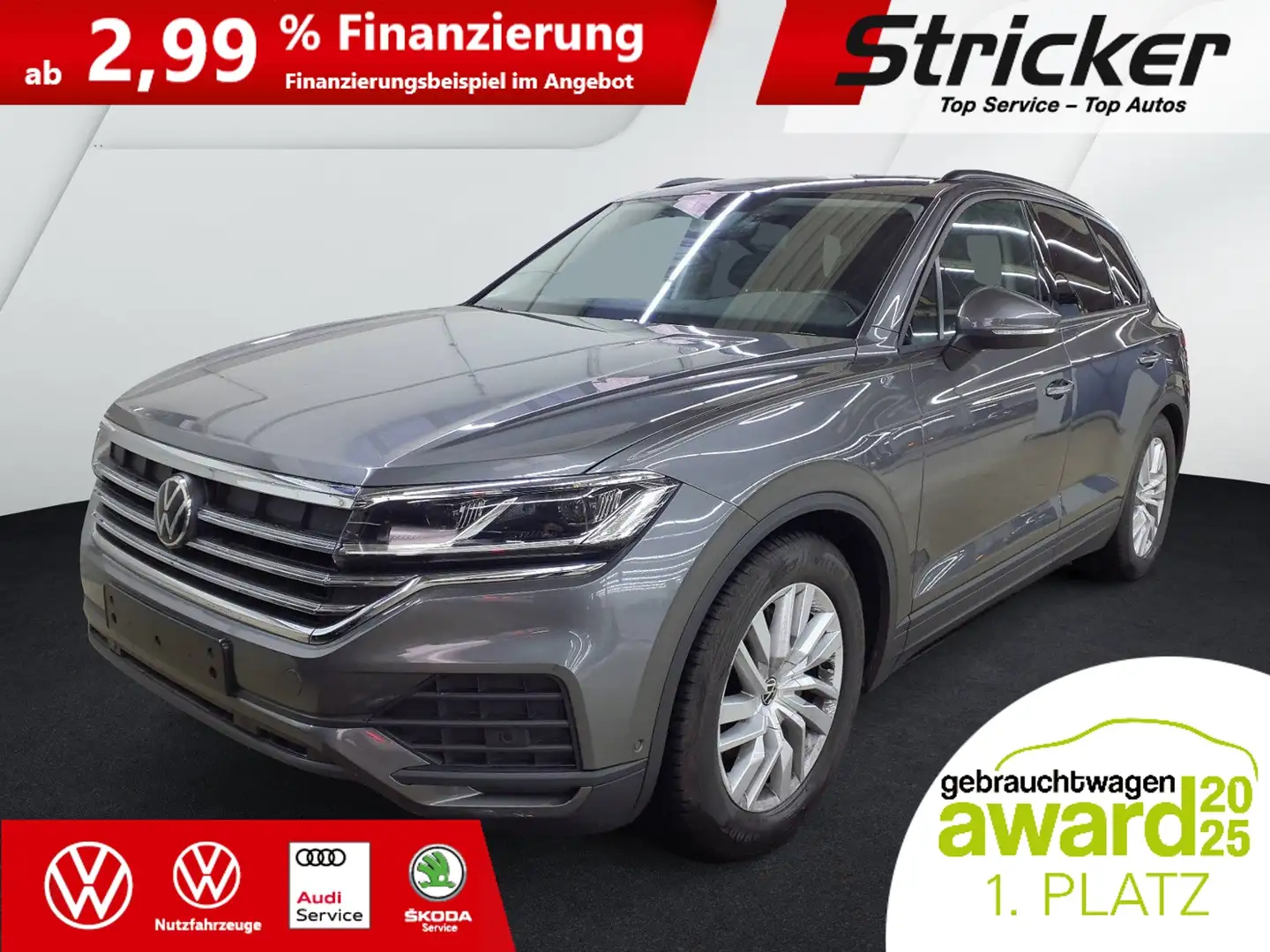 Volkswagen Touareg 3.0TDI 454,-ohne Anzahlung AHK Luft App-Connect Grau - 2