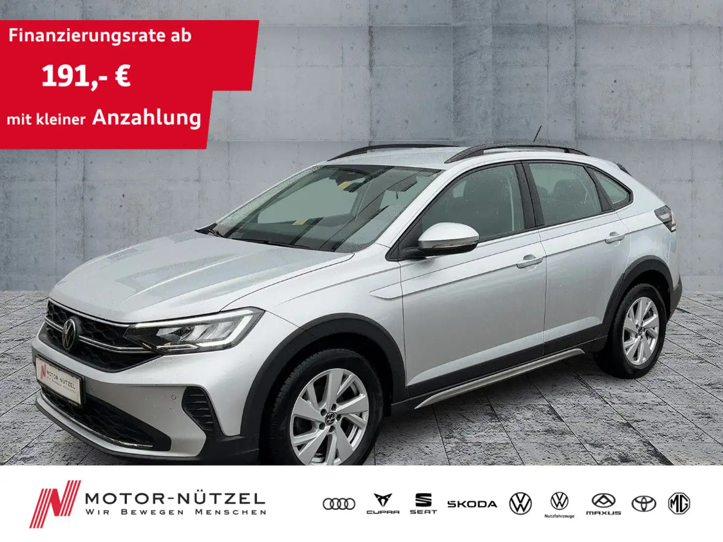 Volkswagen Taigo 1.0 TSI LIFE 4JG+LED+APP+SHZ+2xPDC+MFL+AHK Argent - 1