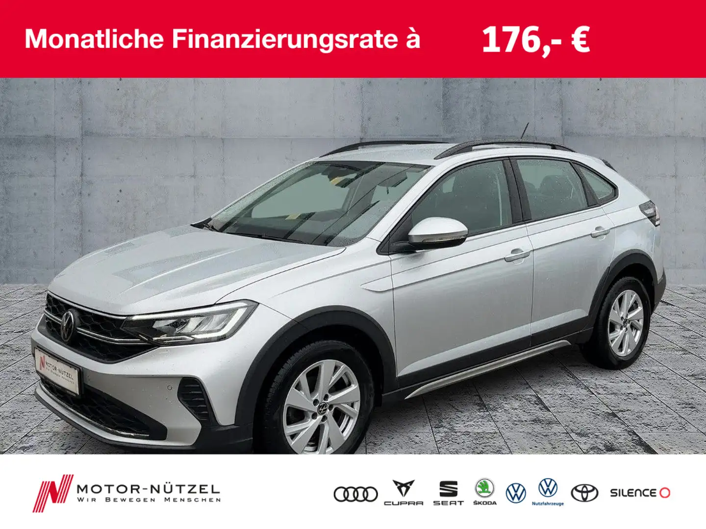 Volkswagen Taigo 1.0 TSI LIFE 4JG+LED+APP+SHZ+2xPDC+MFL+AHK Argent - 1