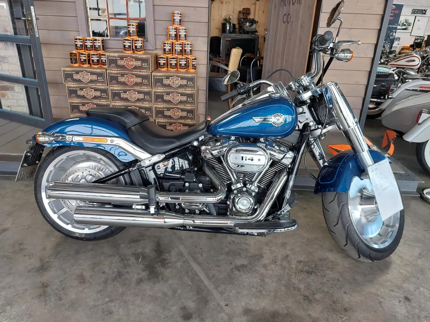 Harley-Davidson Fat Boy FLFBS Fat Boy 114  2019 Bleu - 1
